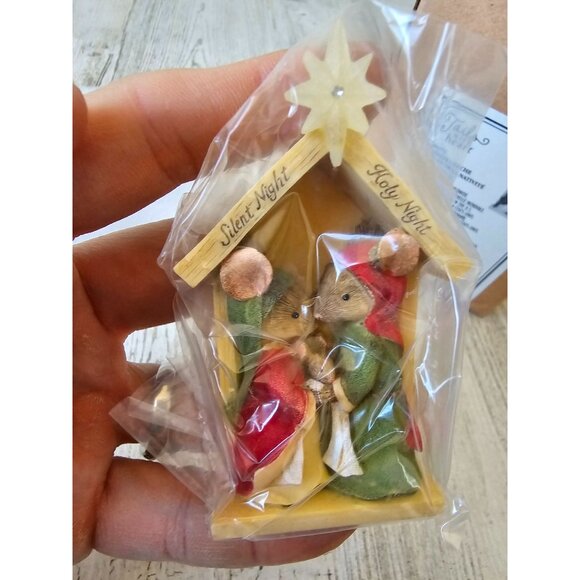 Enesco Nativity creche mouse tails with heart 600-8771 Mary Joseph figurine mini - Picture 2 of 7